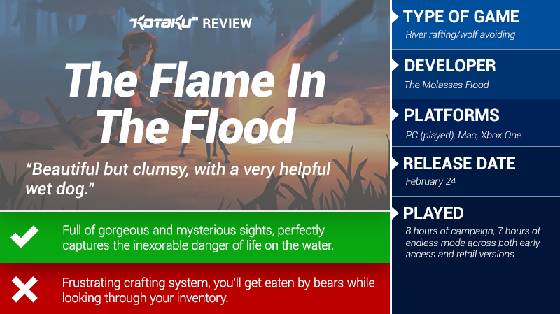 Illustration for article titled The Flame In The Flood: The Kotaku Review